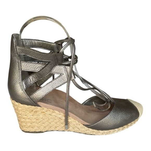 Vionic Women’s Aruba Calypso Lace Up Wedges Color Pewter Size 7 - Picture 2 of 11